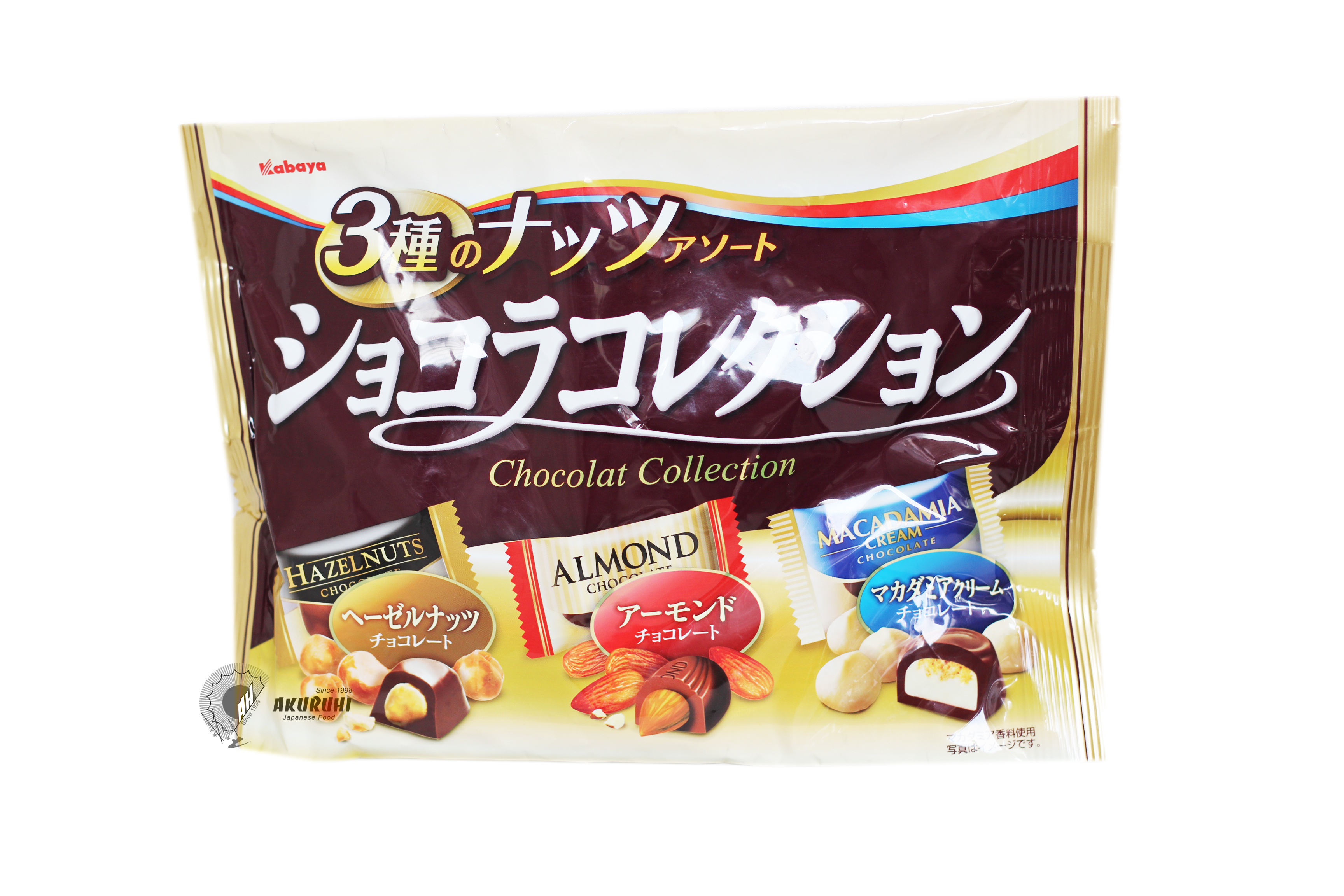 Chocolate 3 loại Hạt(hạnh nhân,Hạt Macadamia,hạt Hazelnuts) KABAYA CHOCOLATE SELECTION 179G