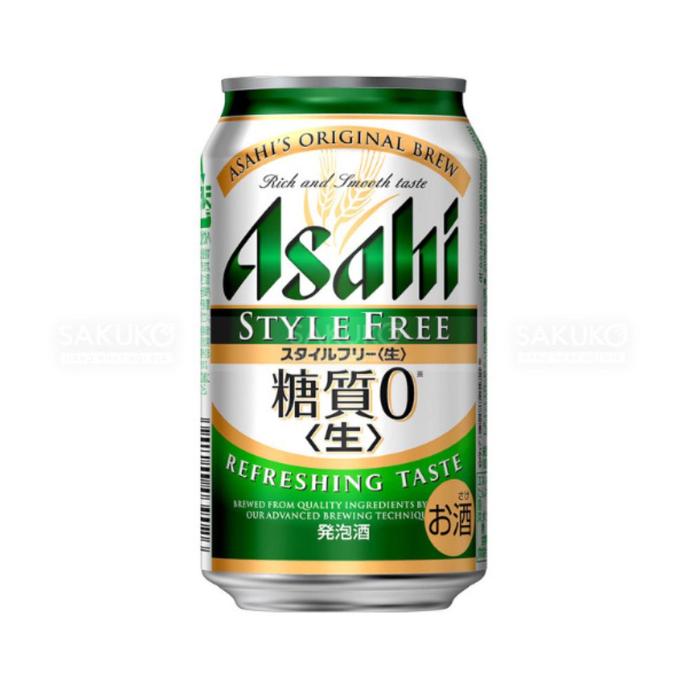 BIA KHÔNG ĐƯỜNG ASAHI STYLE FREE 350ML ALC.4% (Hàng về 15.05.2025)