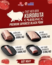 Thịt heo đen Kurobuta áp chảo nướng than hay làm tonkatsu kiểu Nhật